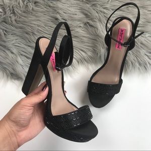Betsy Johnson Beaded Block Heel